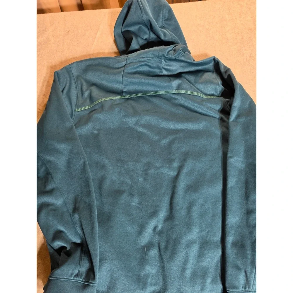 The North Face Mountain Athletics Mens Large Teal Green Fleece Hoodie Sweatshirt